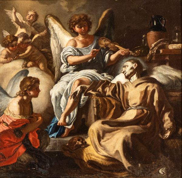 Francesco Solimena - Saint Francis consoled by the Musician Angel
