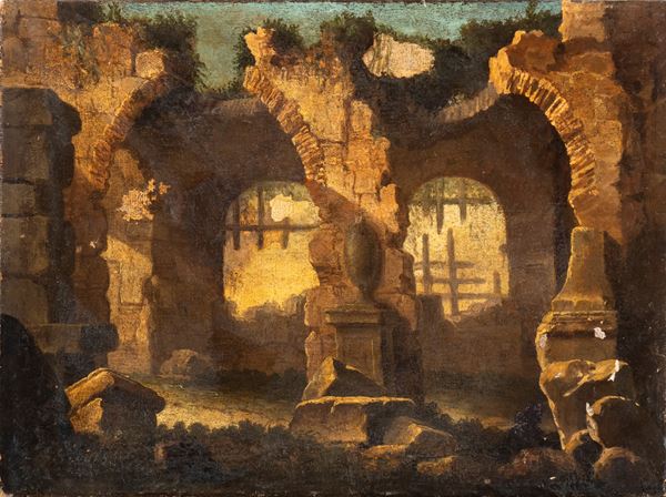 Clemente Spera - Capriccio with architectural ruins 