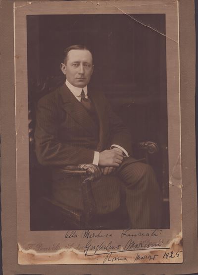Foto con Dedica e Autografo di Guglielmo Marconi