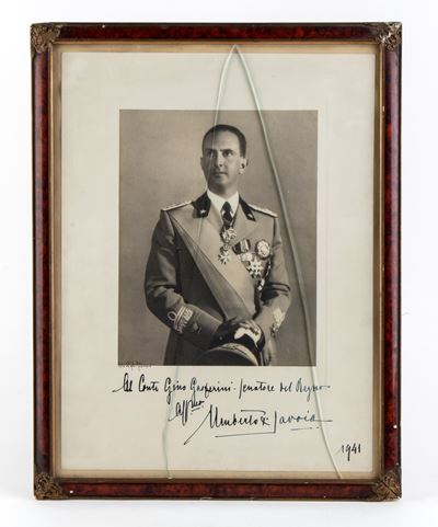 Foto con Dedica e Autografo di Umberto di Savoia