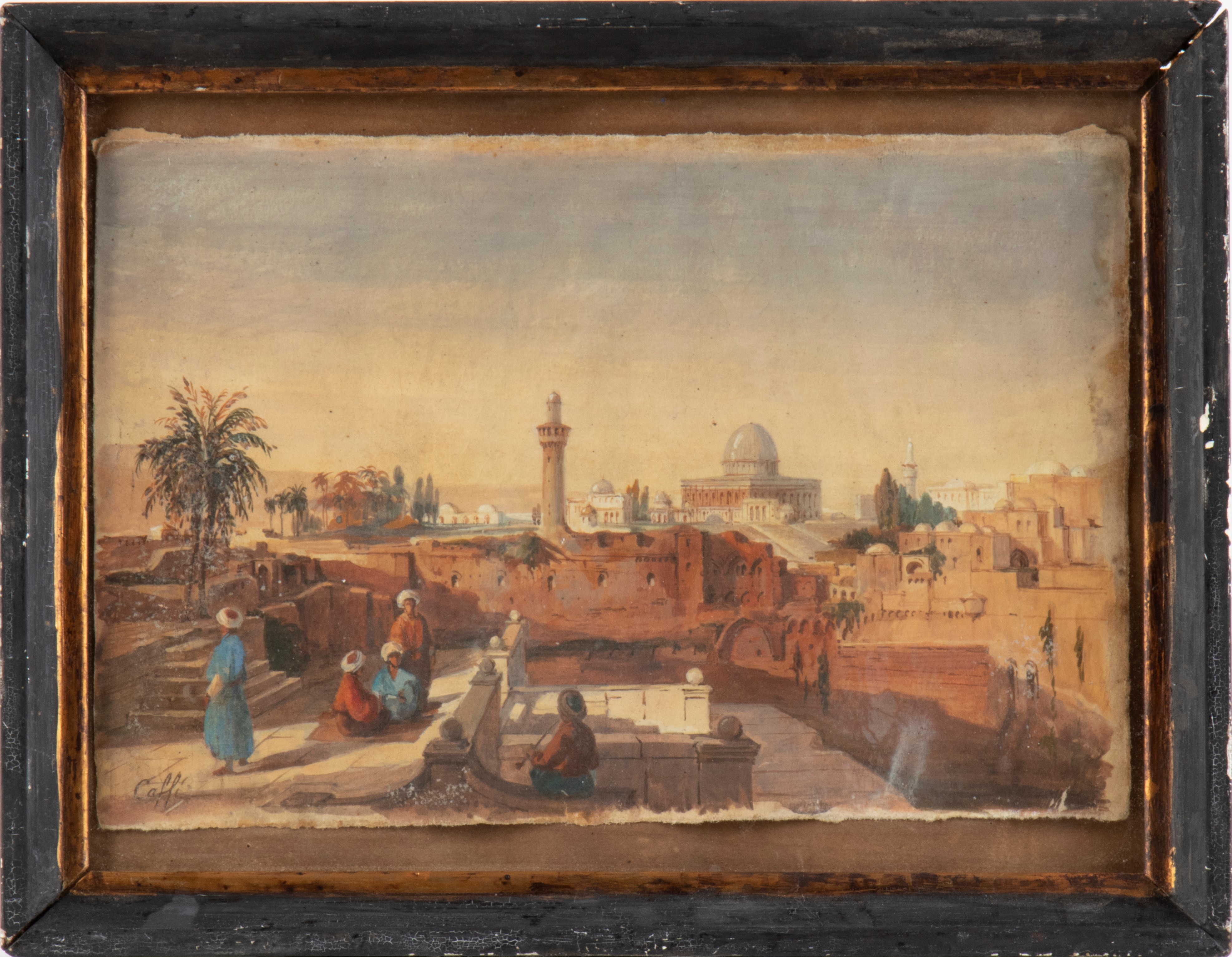 Artista Italiano, XIX Secolo - Veduta di Gerusalemme con la Moschea di Omar