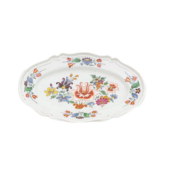 Oval porcelain saucer,