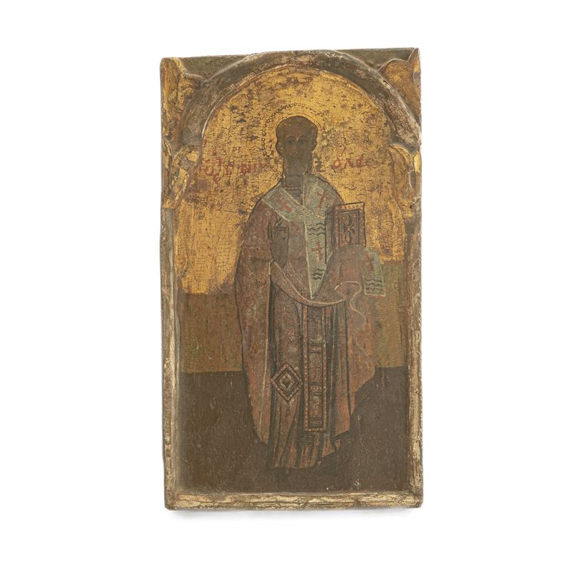 Icona in Legno, Santo su Fondo Oro