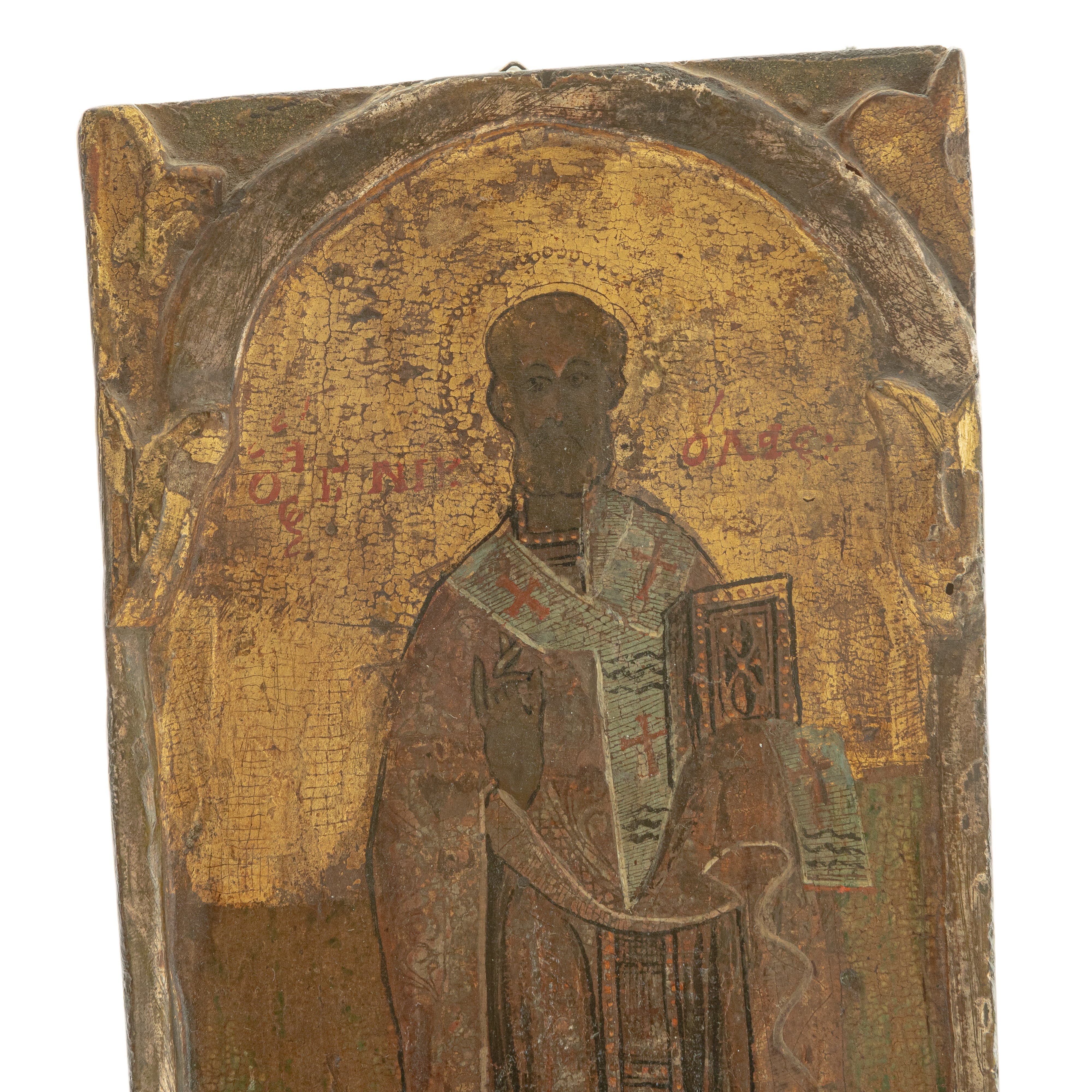 Icona in legno, Santo su fondo oro