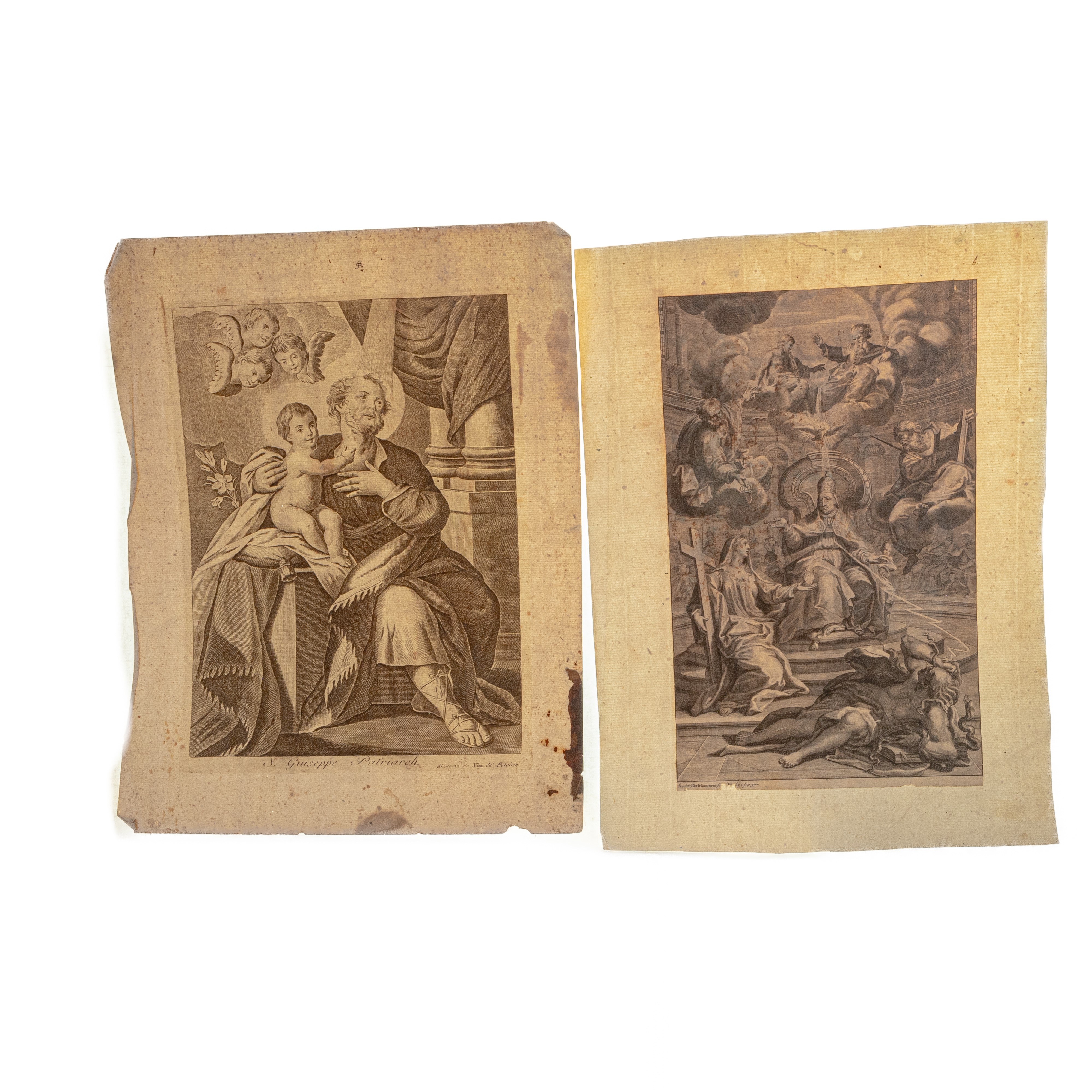 Lotto di quattro incisioni all'acquaforte