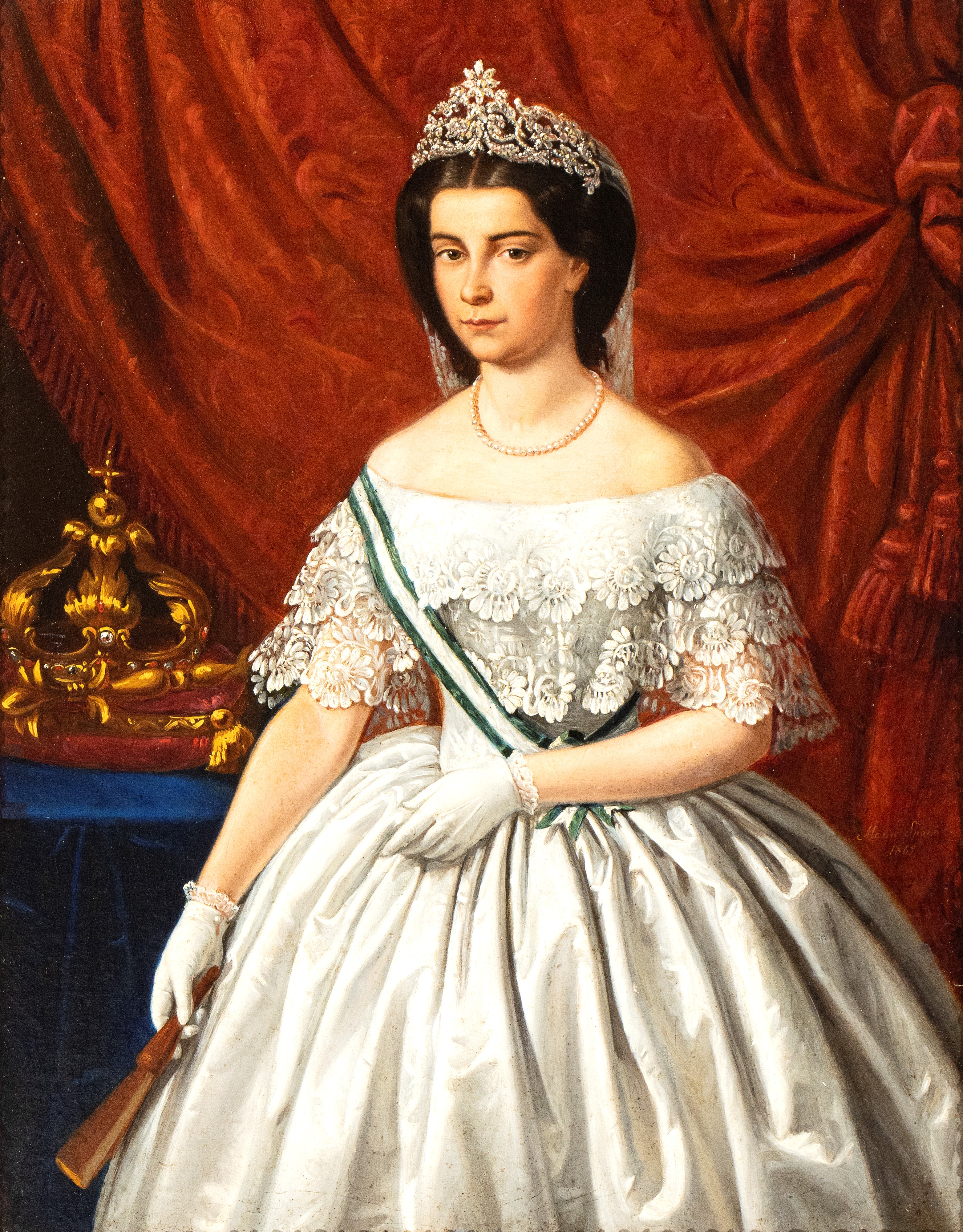 Maria Spanò - A) Ritratto di Francesco Borbone II; B) Ritratto di Maria Sofia di Baviera. Coppia ...