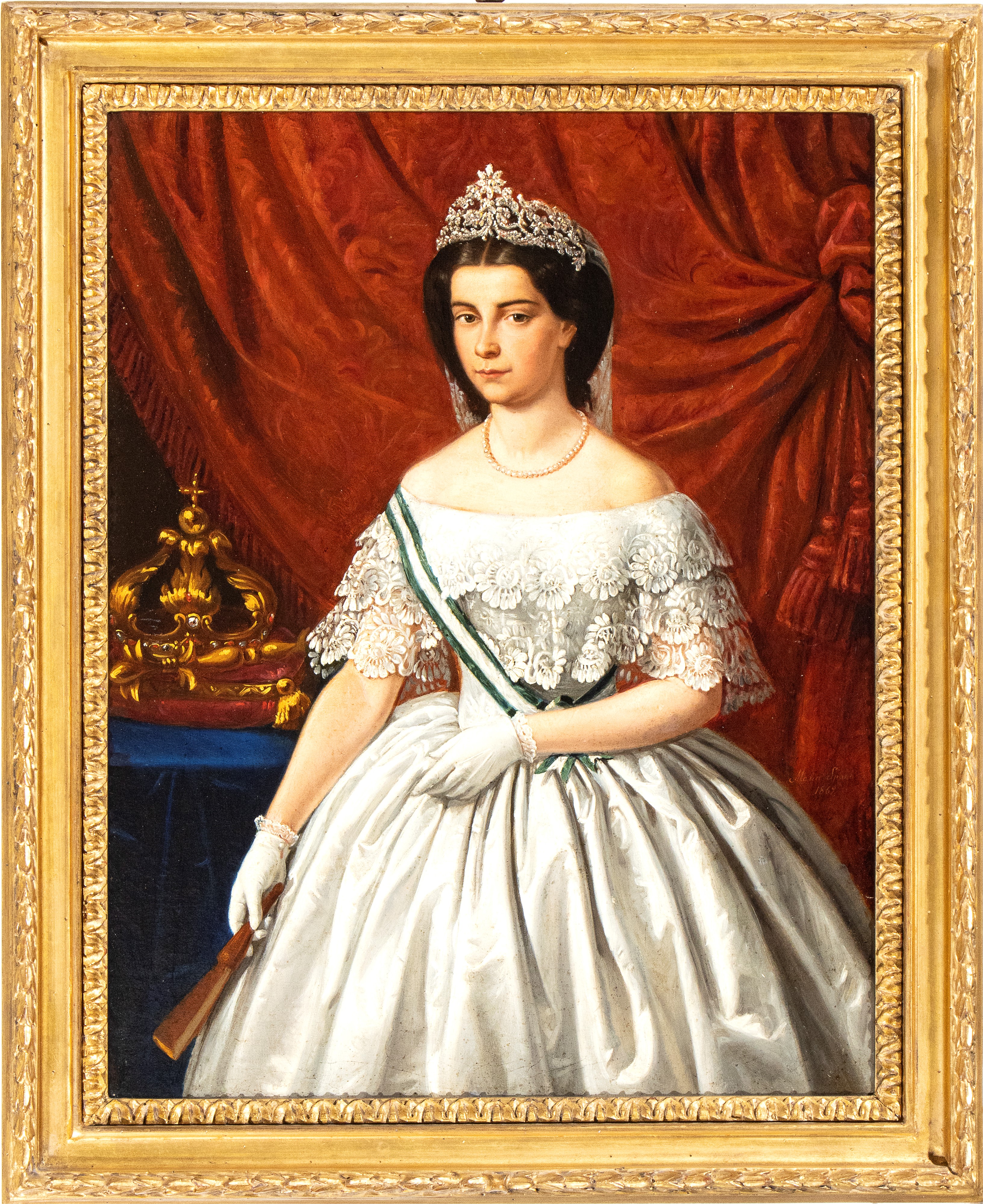 Maria Spanò - A) Ritratto di Francesco Borbone II; B) Ritratto di Maria Sofia di Baviera. Coppia ...