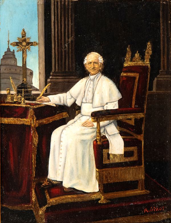 Artista francese, seconda met&#224; XIX secolo - Portrait of Pope Leone XIII
