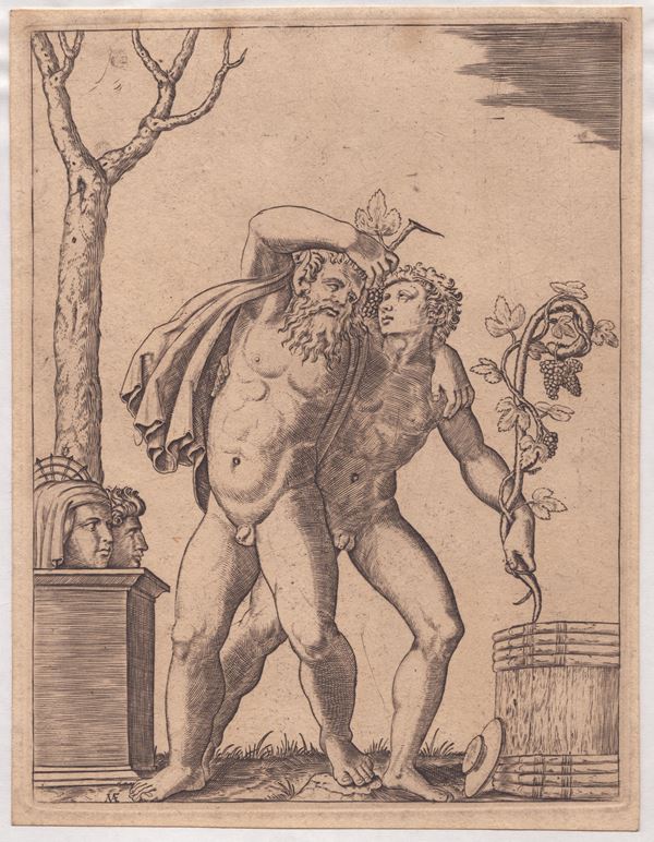 Marcantonio Raimondi - Young and Old Bacchant