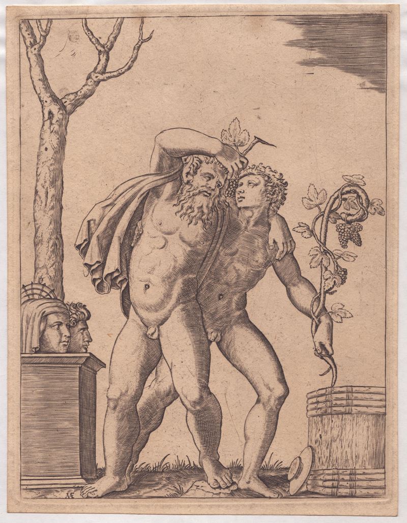 Marcantonio Raimondi - Sileno Accompagnato da un Giovane