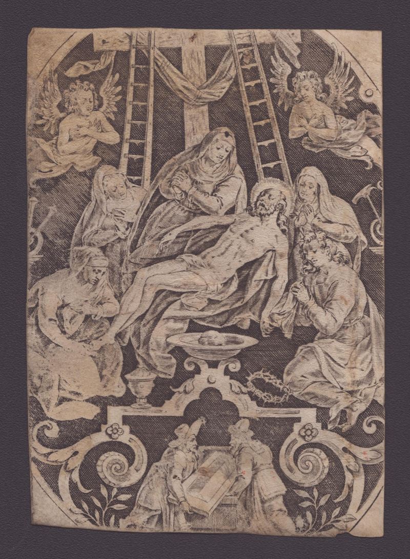 Jan (johannes) Sadeler, Marcus Gheeraerts i - Compianto sul Cristo Morto