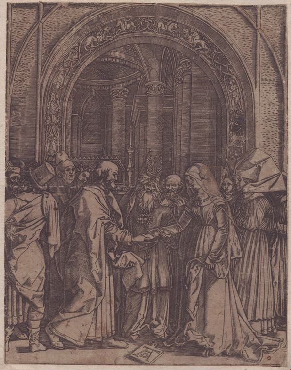 Marcantonio Raimondi,Albrecht D&#252;rer - Marriage of the Virgin