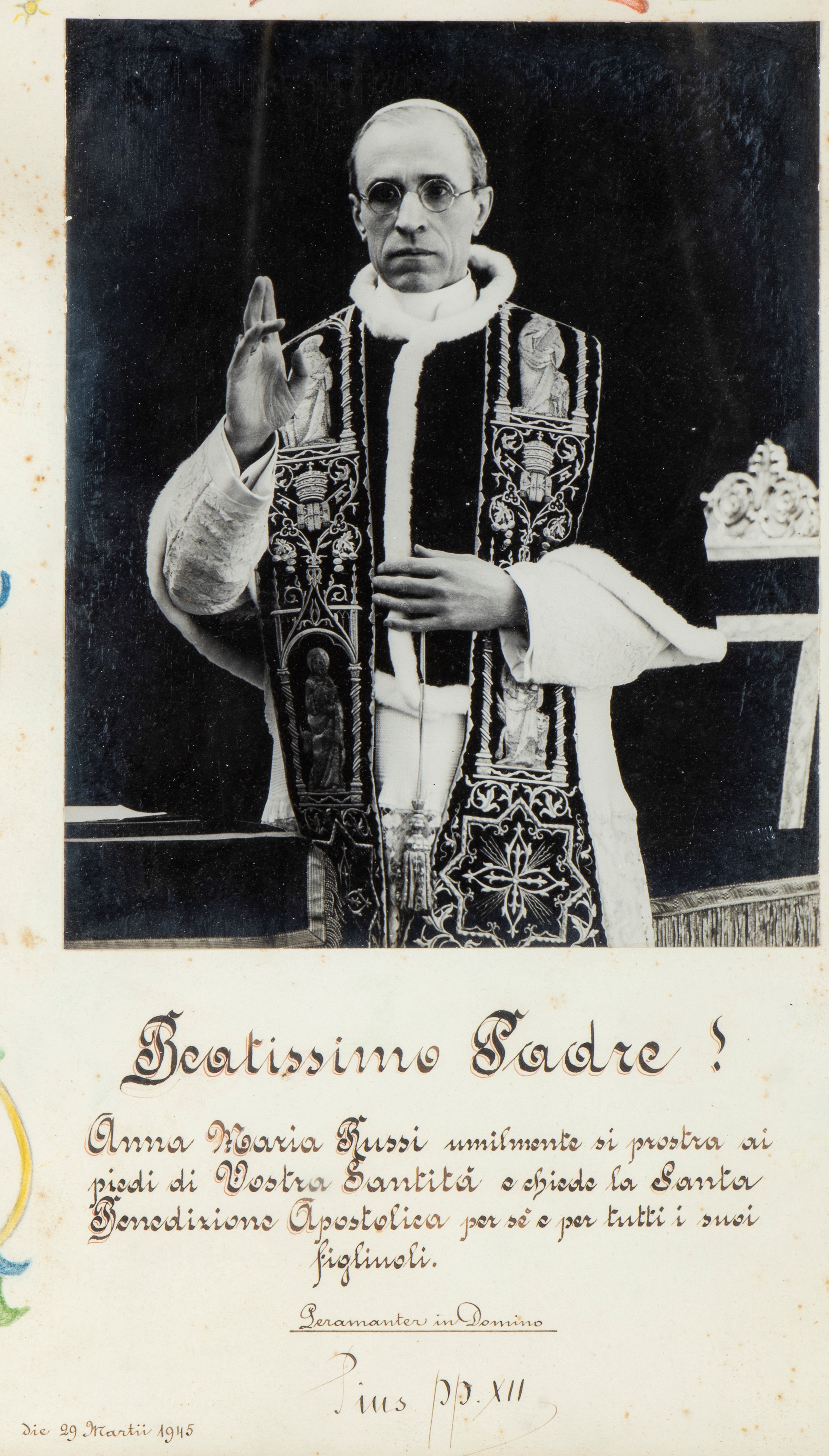Papa Pio XII (pius Pp. XII (eugenio Maria Giuseppe Giovanni Pacelli; Roma, 2 Marzo 1876 – Castel ...
