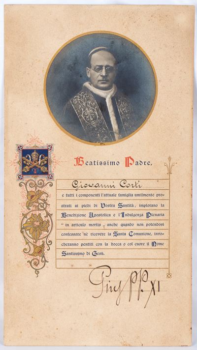 Papa Pio XI (ambrogio Damiano Achille Ratti 1857 – 1939)