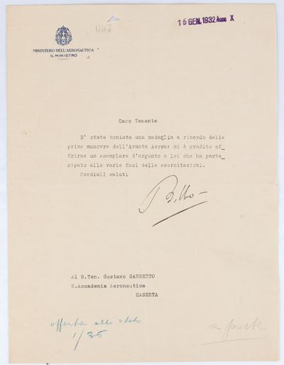 Balbo, Italo (quartesana, 6 Giugno 1896 – Tobruch, 28 Giugno 1940)