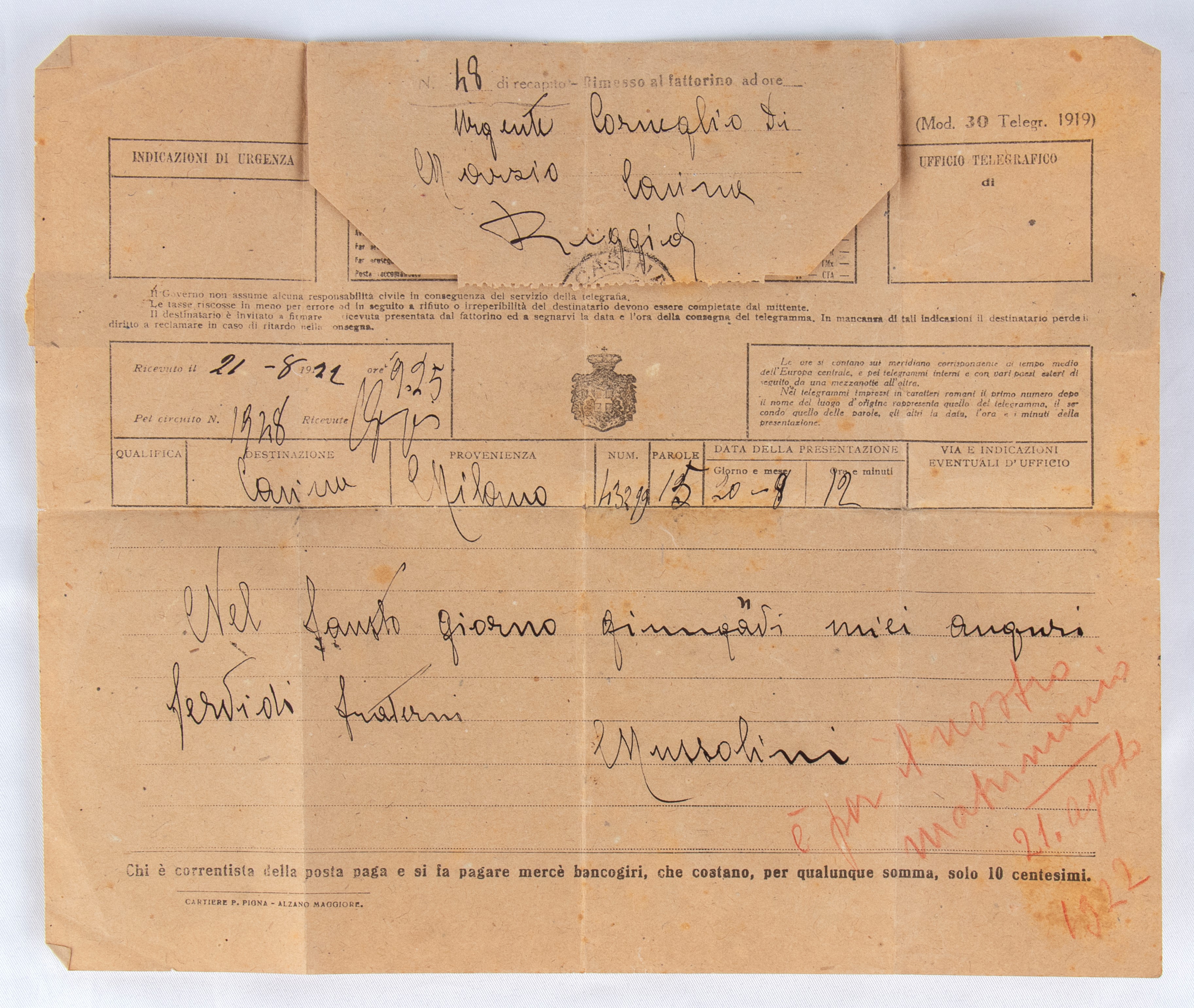 Mussolini, Benito (dovia di Predappio 1883 - Giulino di Mezzegra, Dongo, 1945