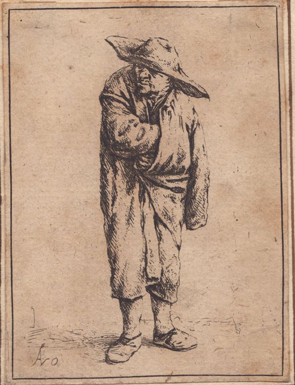 Adriaen van Ostade - Uomo con cappello e la mano nel mantello
