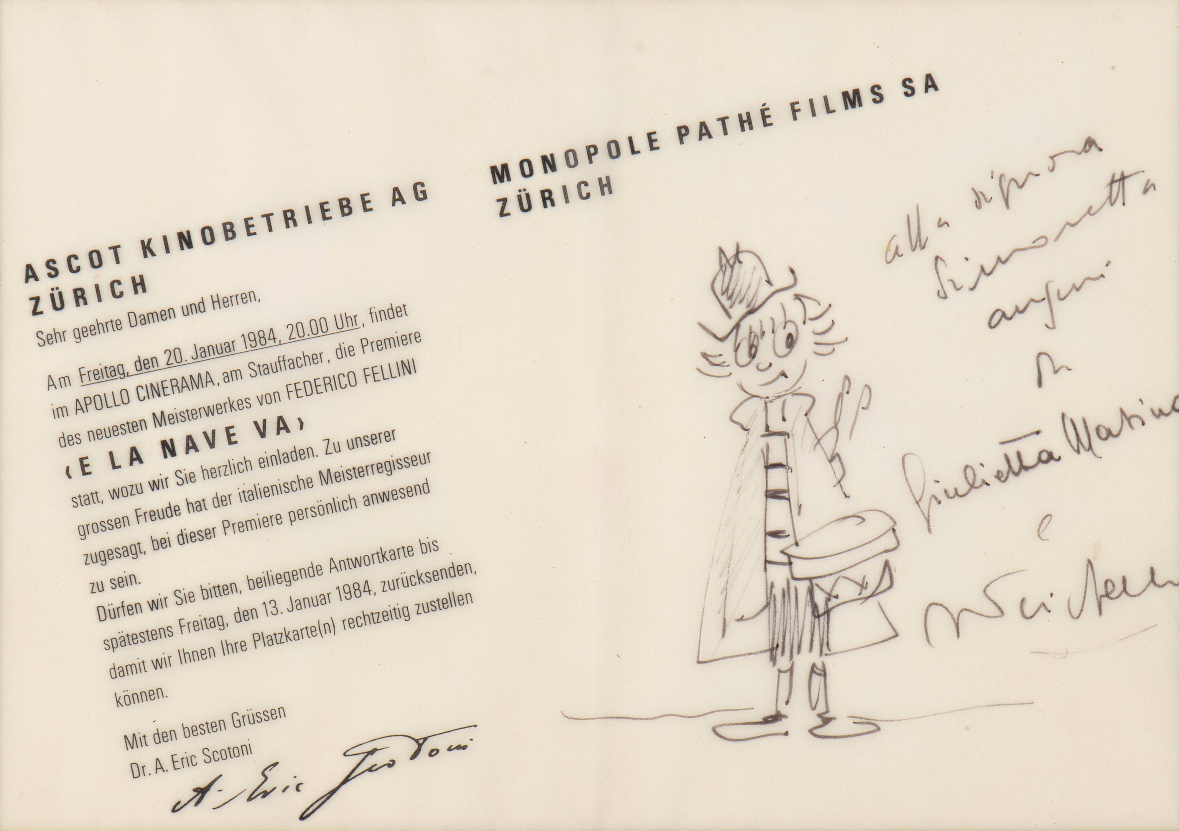Fellini, Federico - Masina, Giulietta (rimini, 20 Gennaio 1920 – Roma, 31 Ottobre 1993)