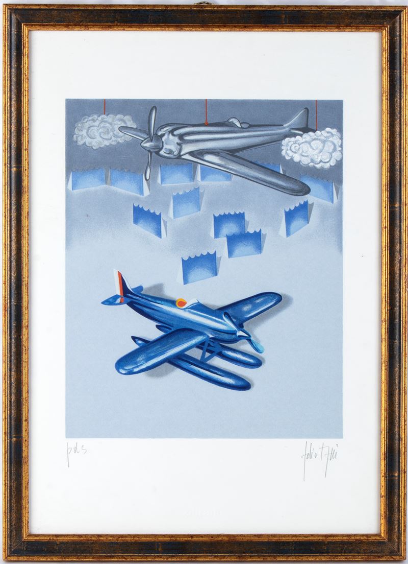 Alitalia , Idrocorsa Macchi, Litografia