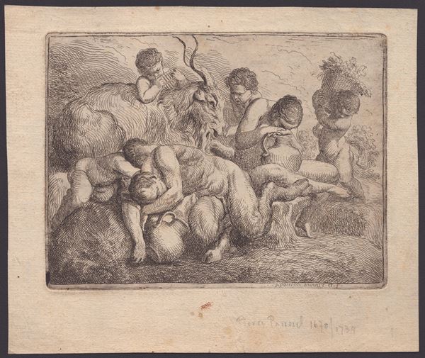Pierre Parrocel - Bacchanal with satyr and a goat