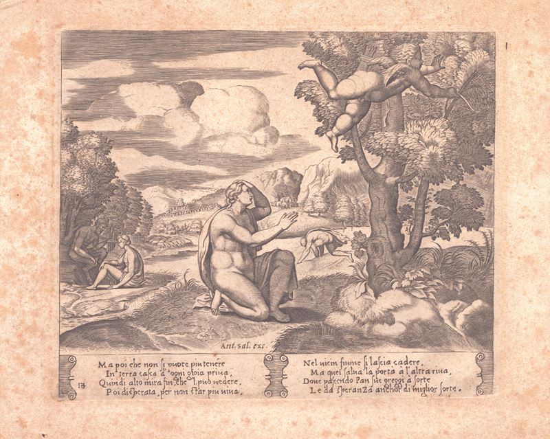 Maestro del Dado (1530-1560 Fl.) - Amore Fugge da Psiche