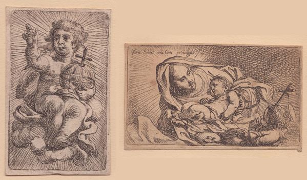 Cornelis Schut - Madonna col Bambino e San Giovannino | Gesù Infante con globo