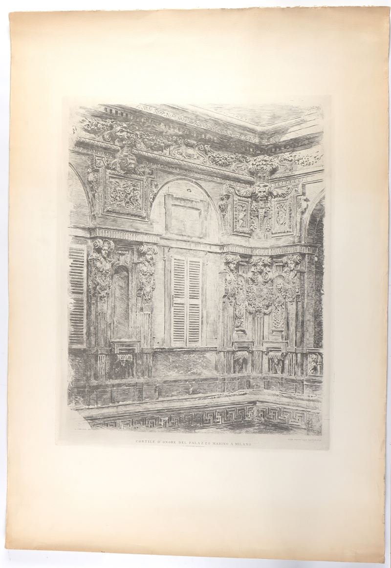 Luigi Conconi - Cortile D'onore del Palazzo Marino a Milano