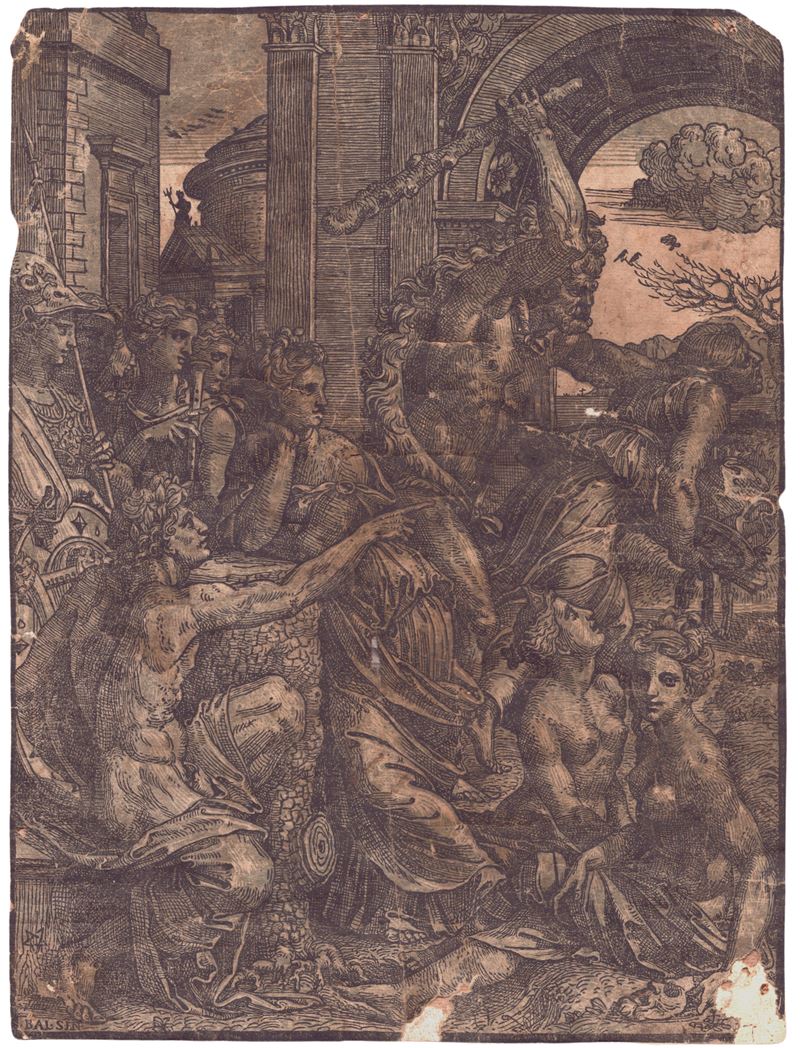 Ugo da Carpi - Ercole Caccia L'invidia dal Tempio delle Muse