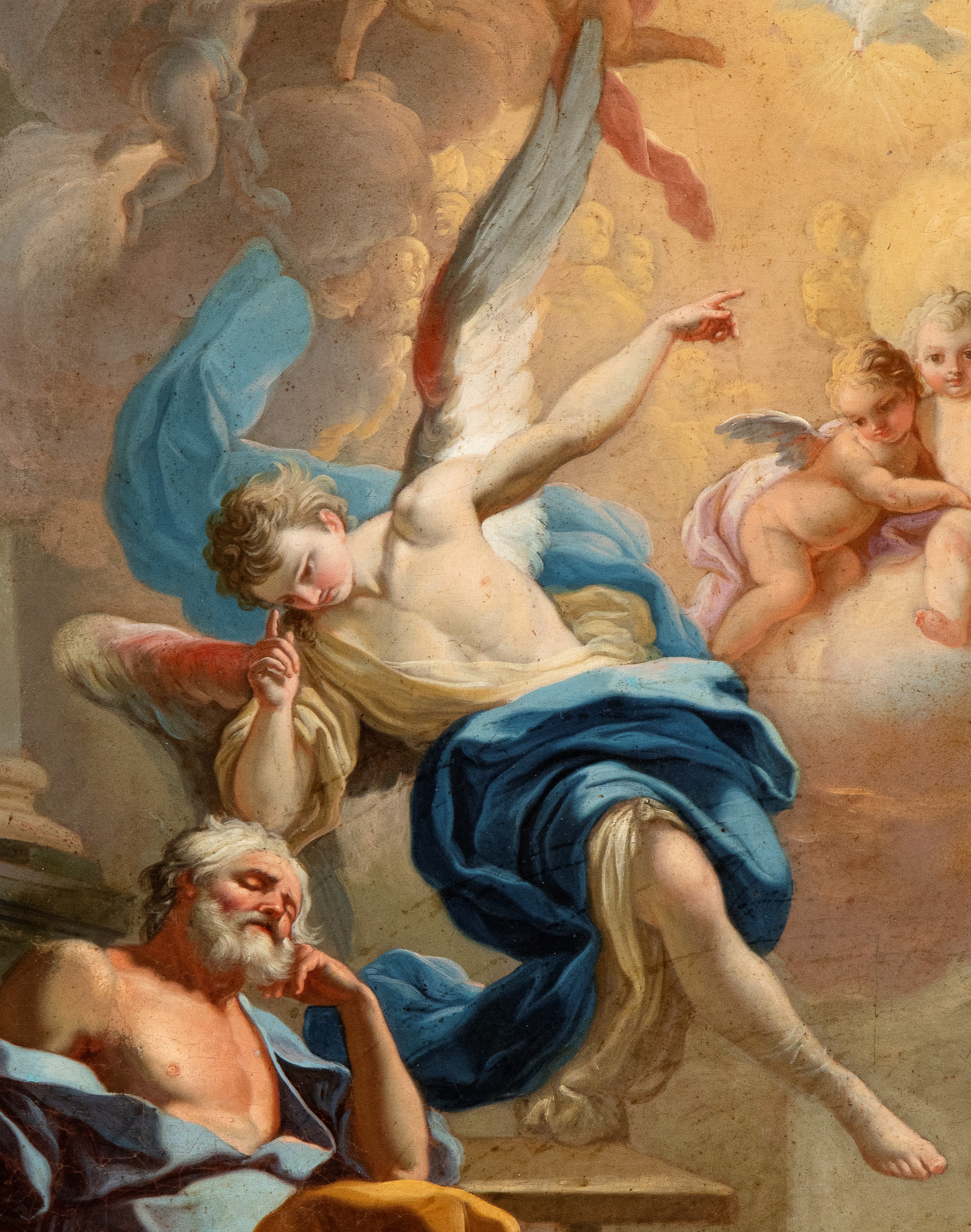 Artista Napoletano, Prima Metà XVIII Secolo - San Giuseppe Visitato Dall'angelo