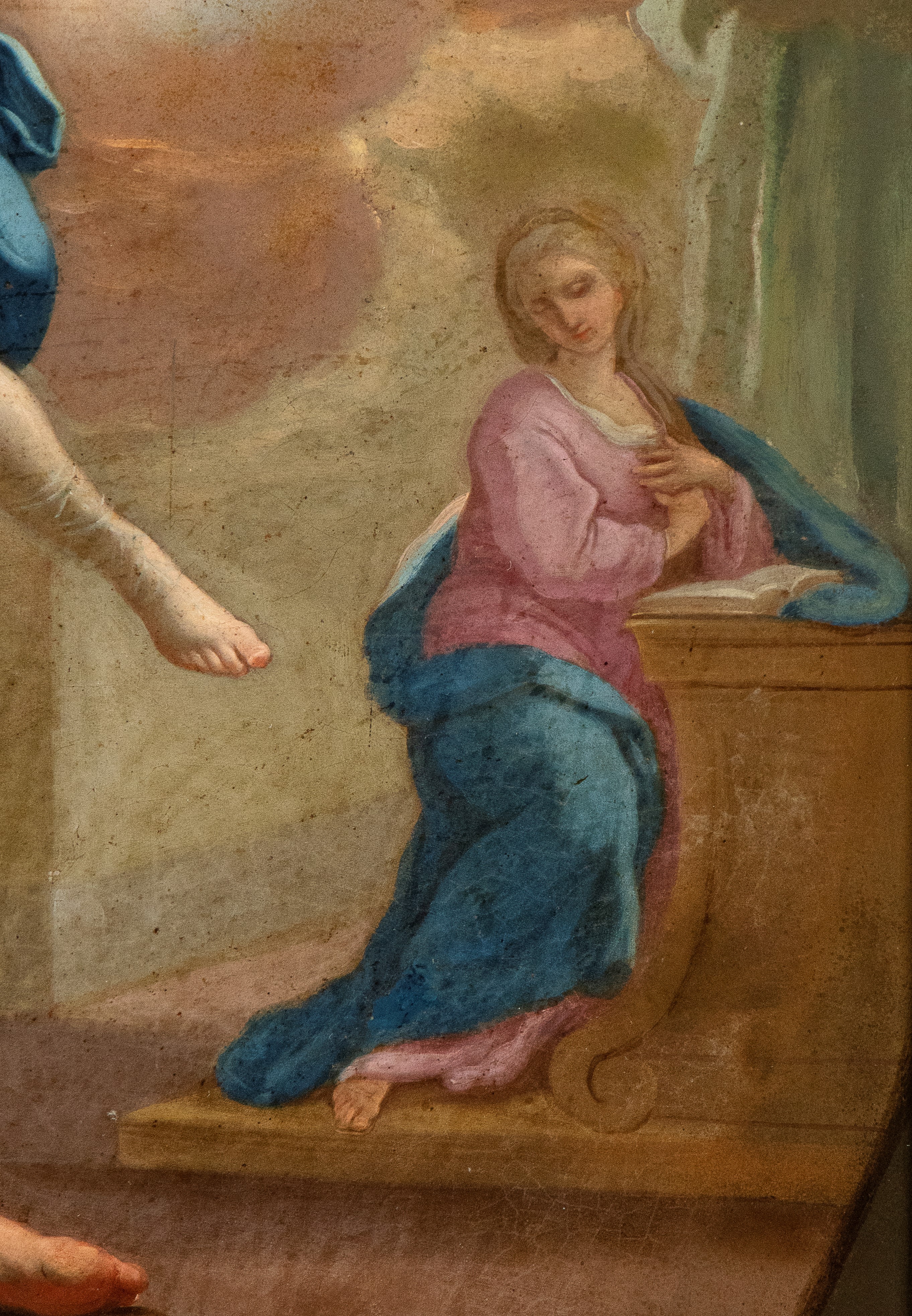 Artista Napoletano, Prima Metà XVIII Secolo - San Giuseppe Visitato Dall'angelo