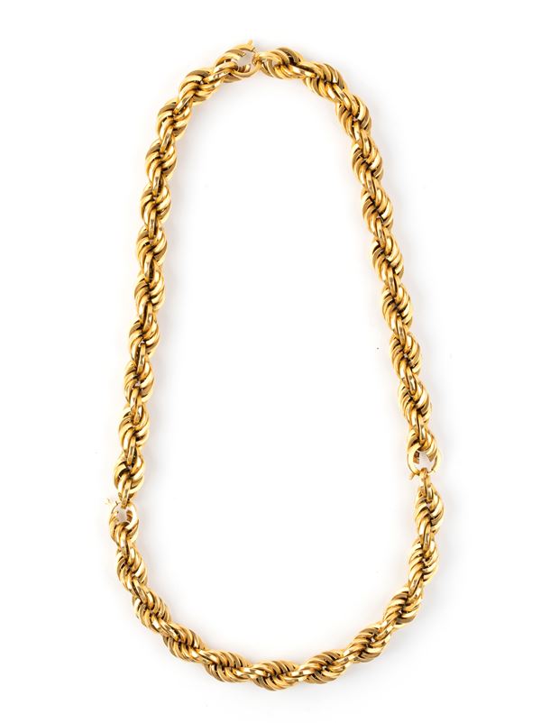 Gold braided necklace