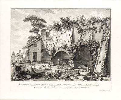 Veduta Interna della Camera Sepolcrale Dirimpetto alla Chiesa di S. Sebastiano Fuori delle Mura