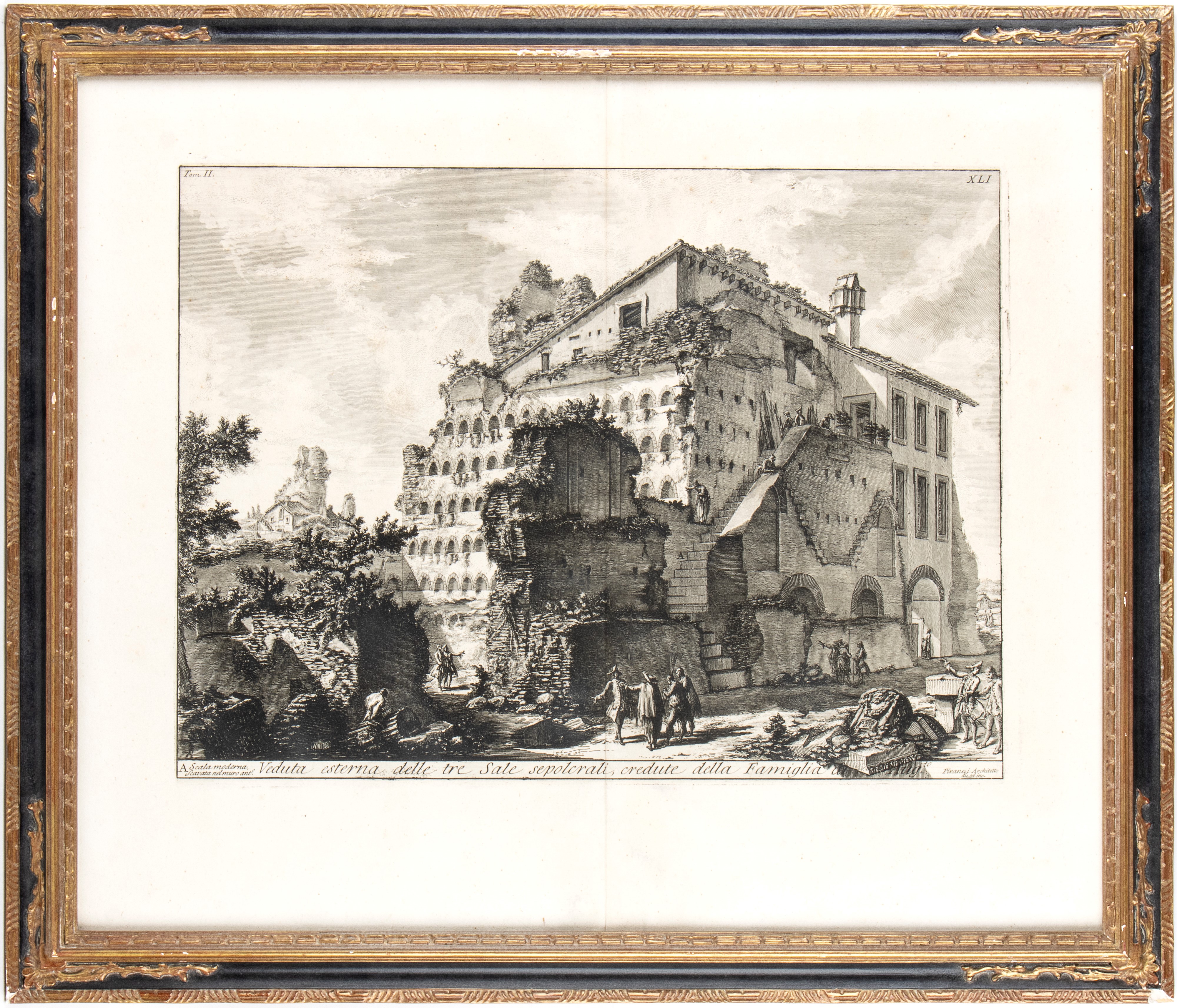 Giovanni Battista Piranesi - Veduta Esterna delle Tre Sale Sepolcrali, Credute della Famiglia di ...