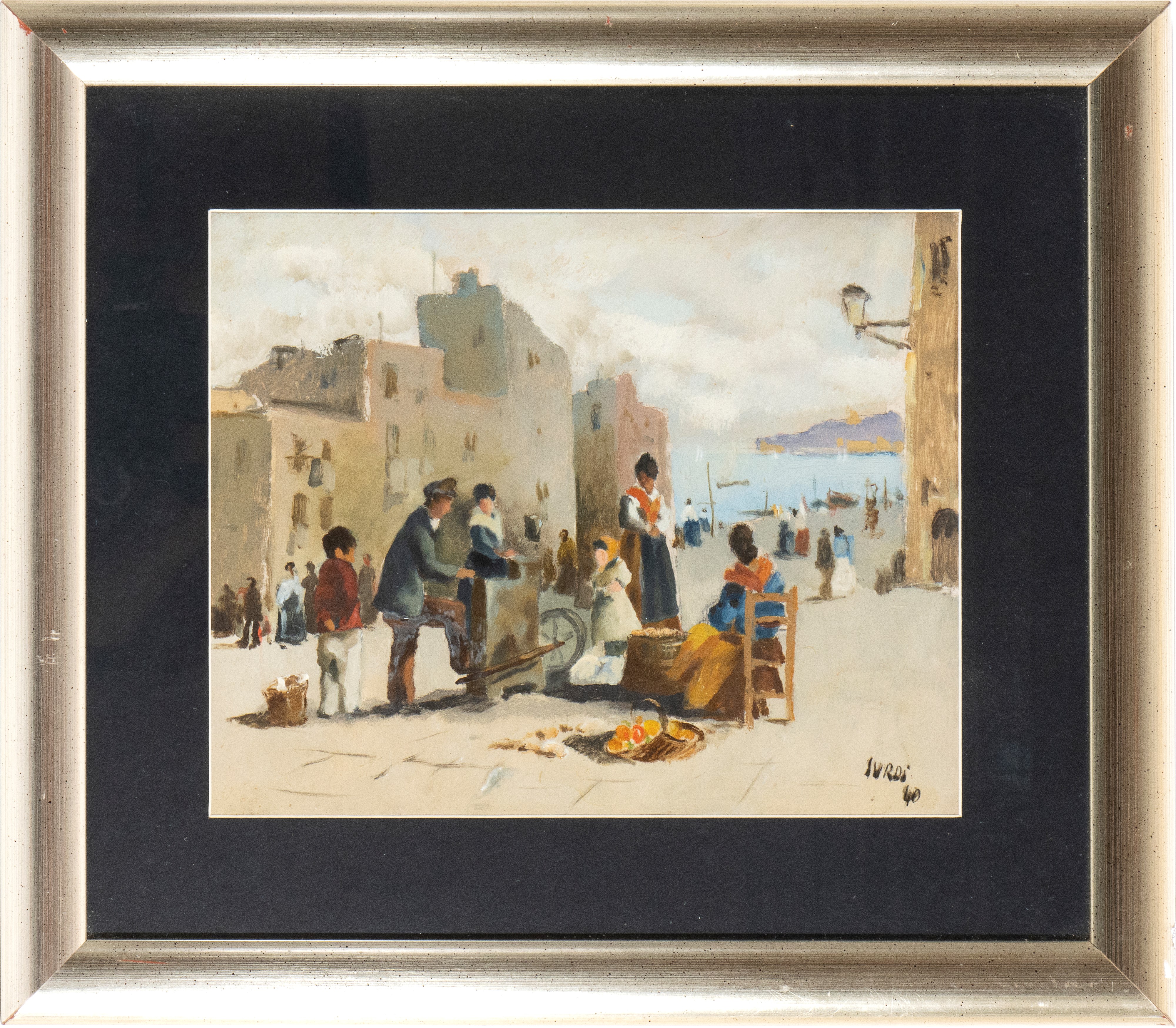Luigi Surdi - Veduta Marina con Porto