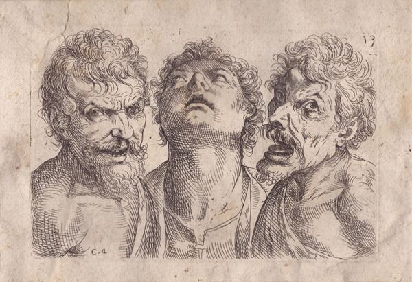 Odoardo Fialetti - Three male heads