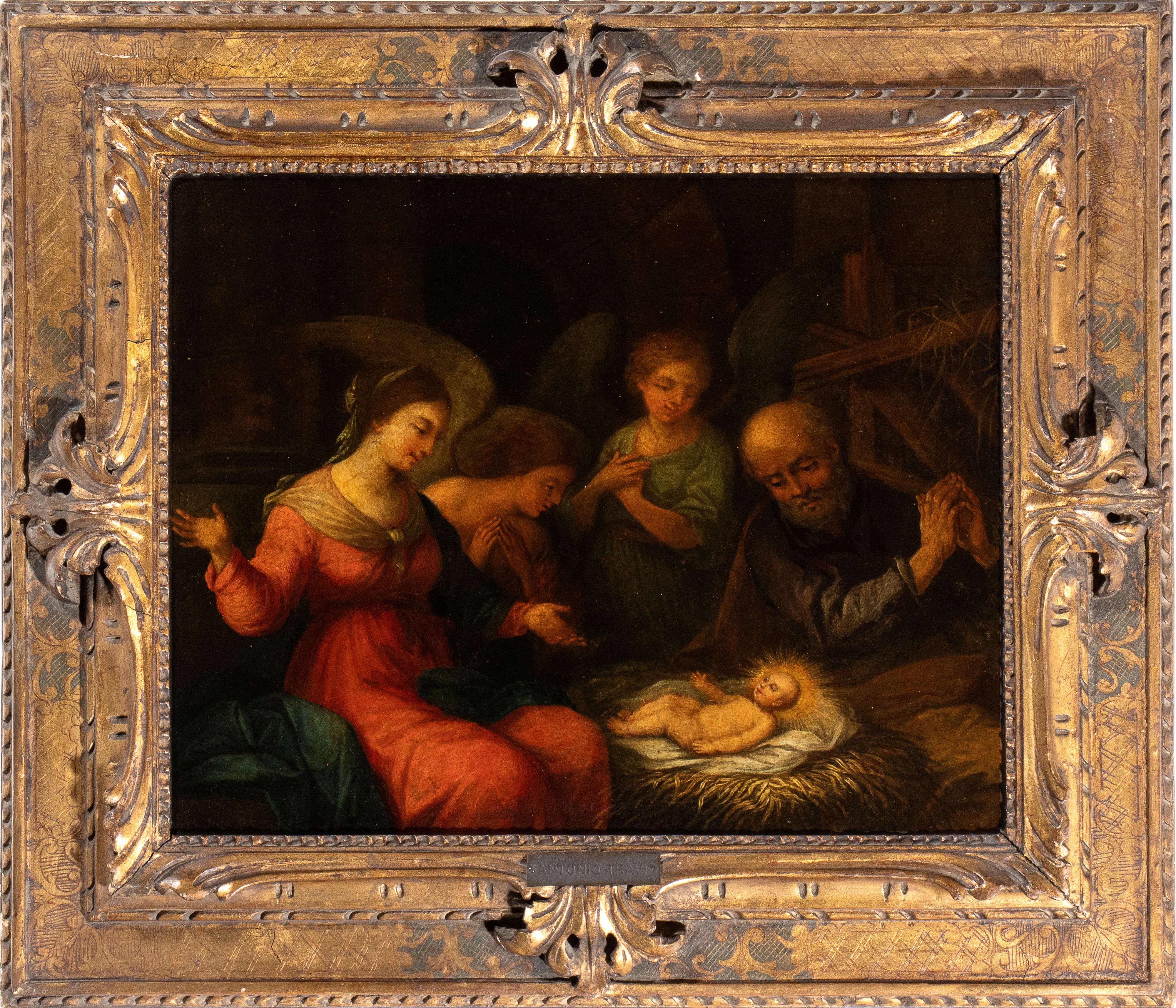 Artista Genovese, XVII Secolo - Natività con Angeli
