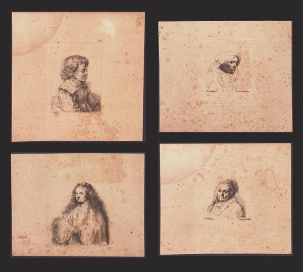 Francesco Novelli - 4 etchings after Rembrandt