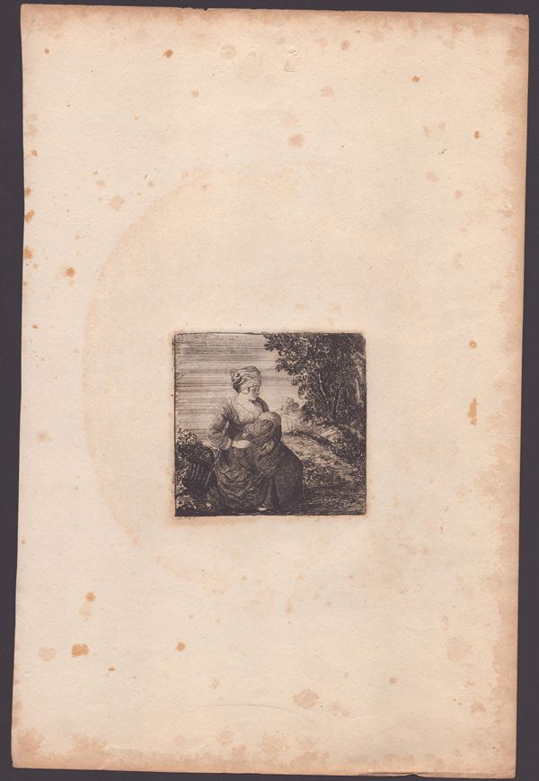David Deuchar - A woman with child in the landscape
