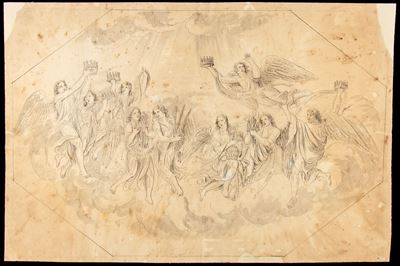 Recto: Gloria di Angeli | Verso: Studio per Decorazione con gli Evangelisti