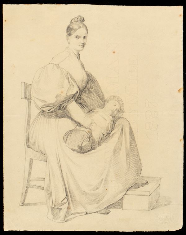 Giuseppe Moricci - Female portrait with an infant