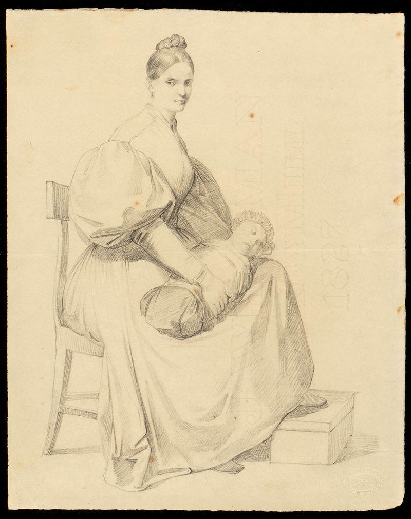 Giuseppe Moricci - Ritratto Femminile con Infante