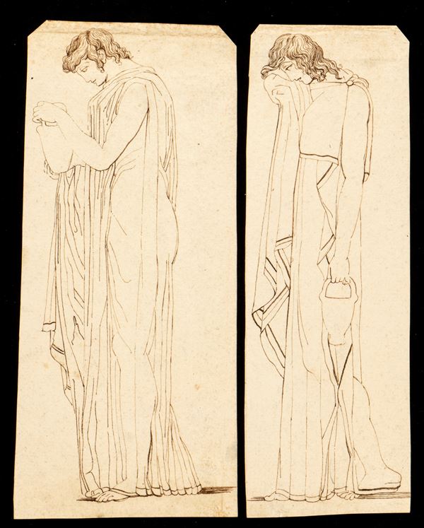 John Flaxman - Pair of studies by Coefore