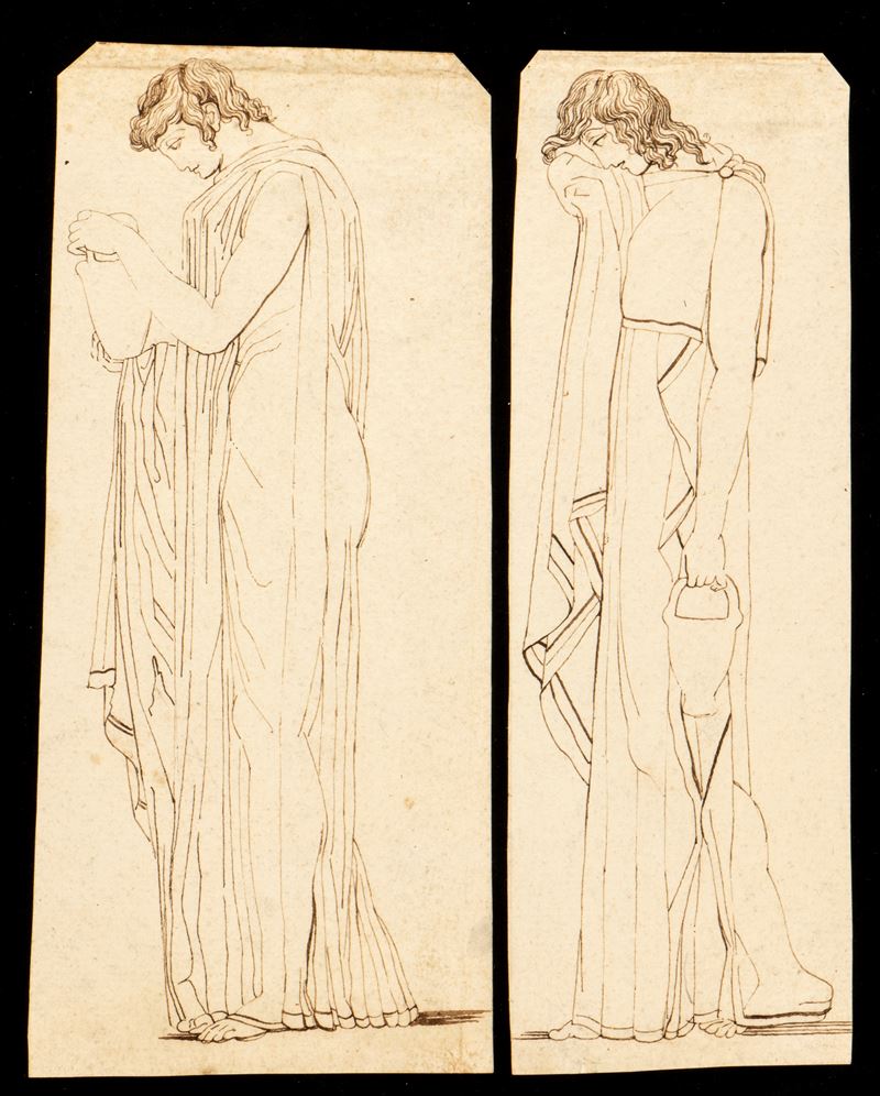 John Flaxman - Coppia di Studi di Coefore