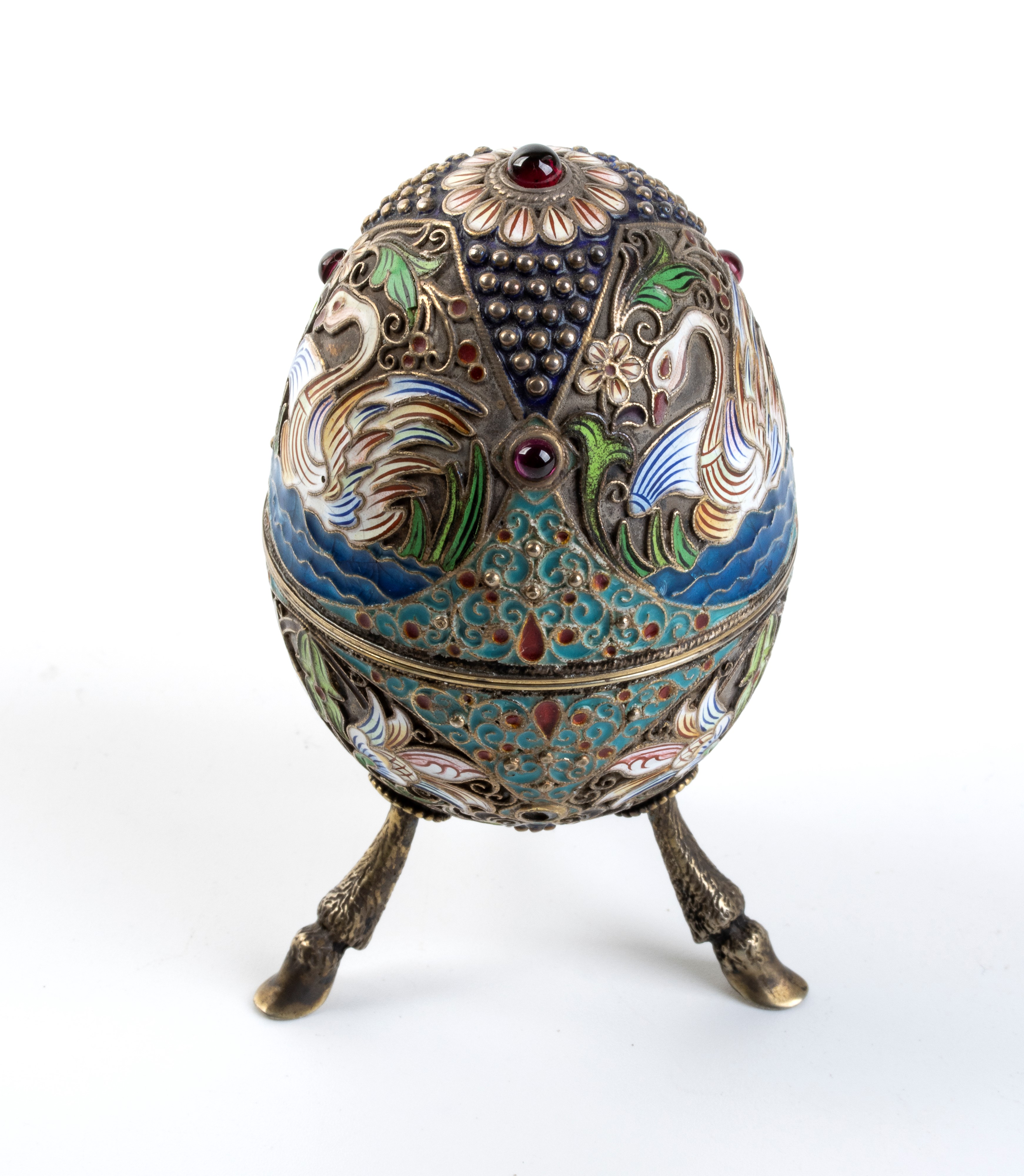 Uovo in Argento e Smalti Cloisonnè