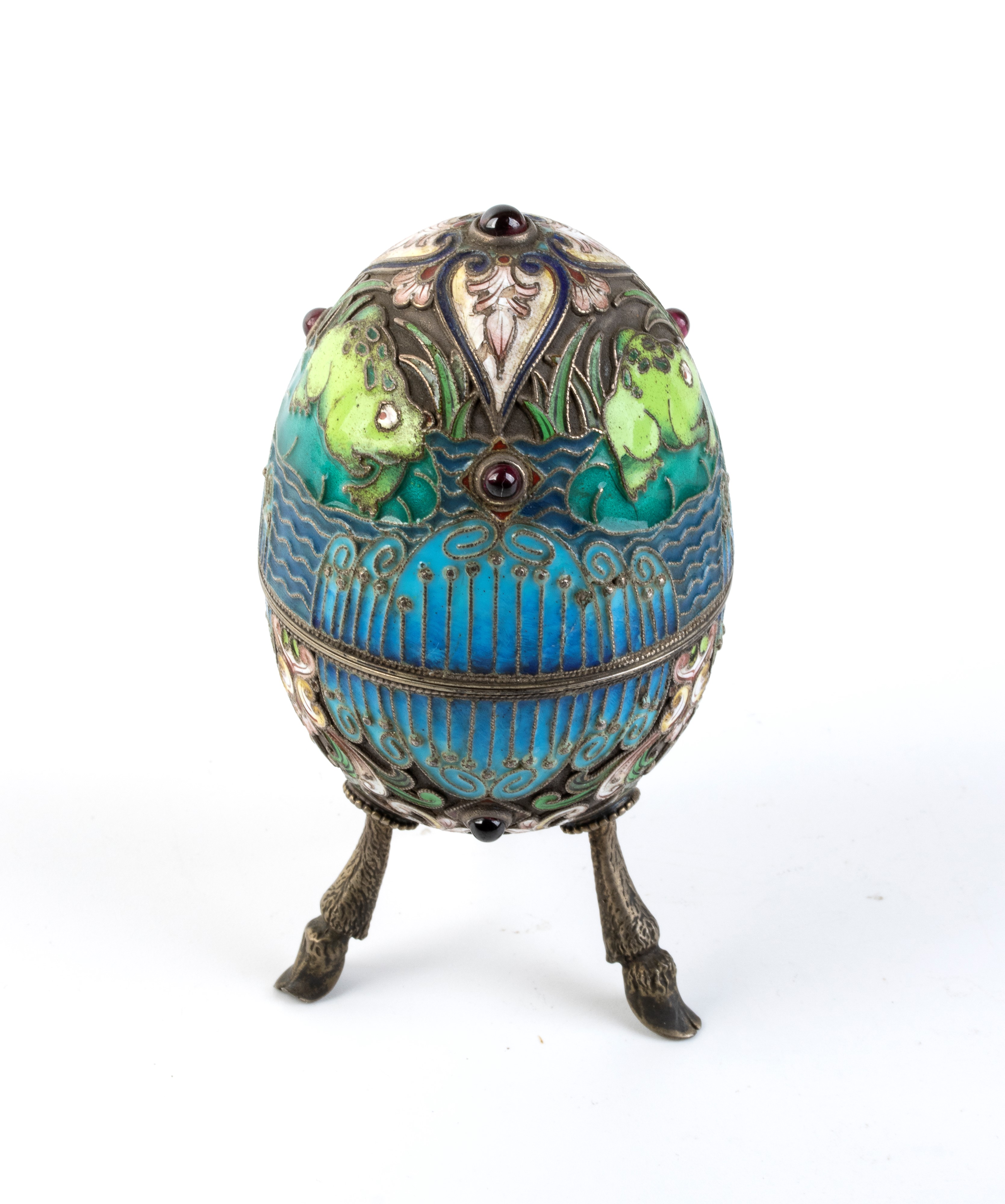 Uovo in Argento e Smalti Cloisonnè