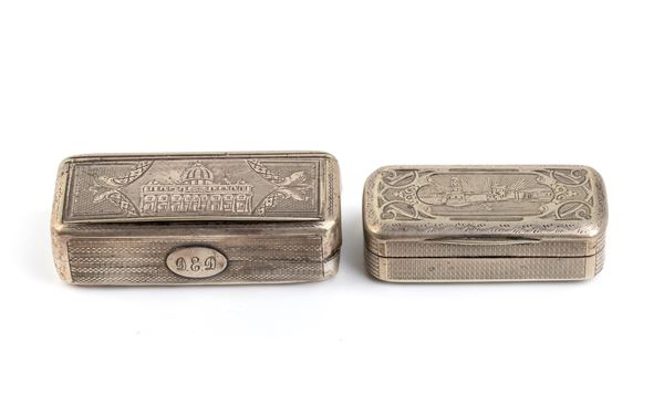 Two silver French snuff boxes