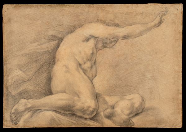 Study for a male nude with a cloak
