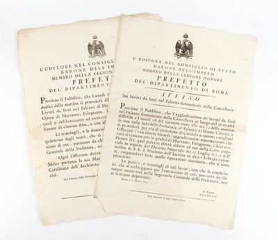 Due Bandi Napoleonici di Roma Sull'assegnazione dei Lavori