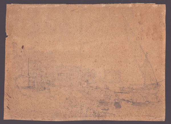 Glimpse of a port with boats