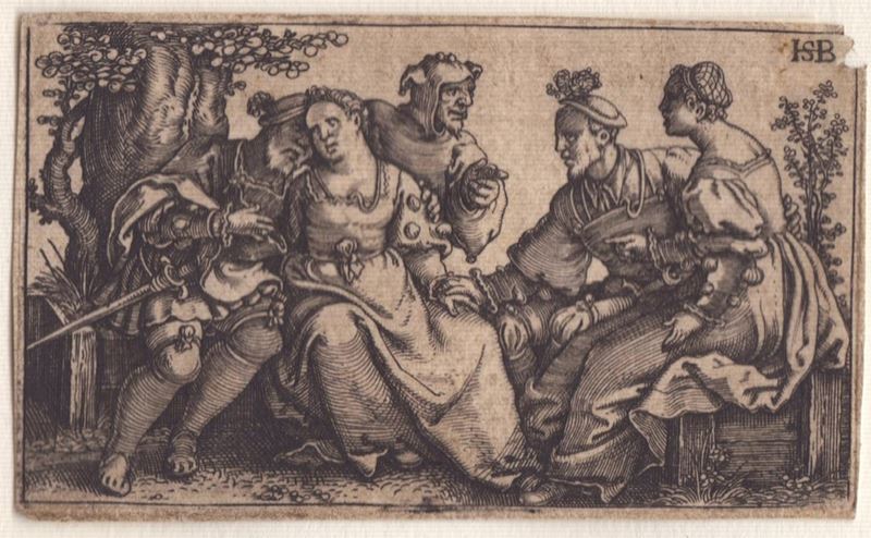 Hans Sebald Beham - Due Coppie e un Giullare